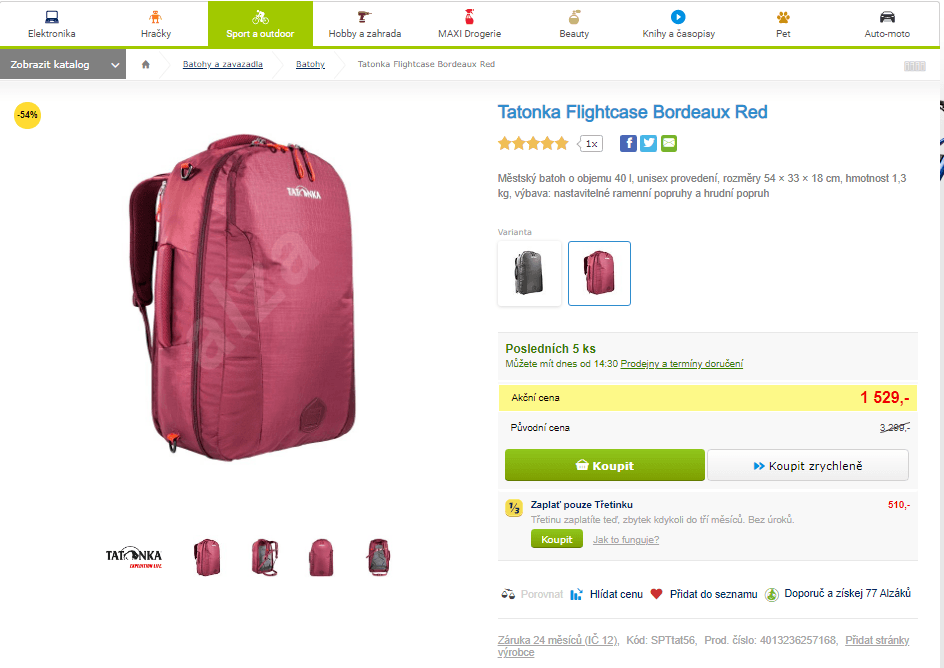 Městský batoh Tatonka Flightcase 40 l