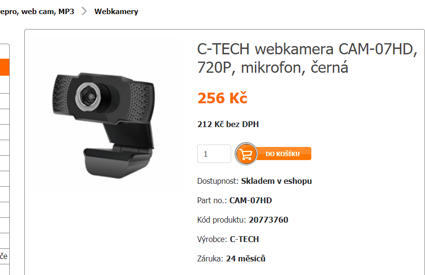 Webkamera C-Tech, full HD
