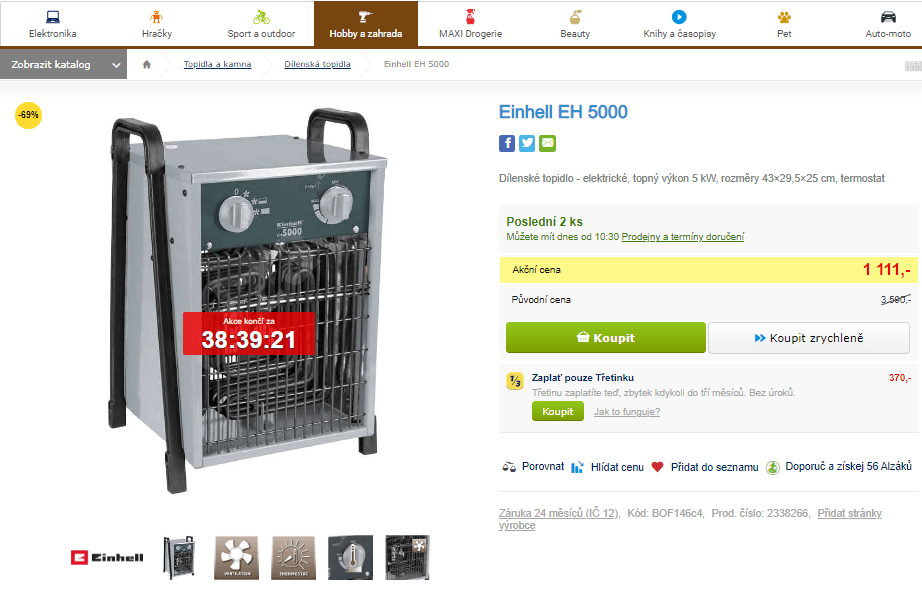Dílenské topidlo Einhell EH 5000