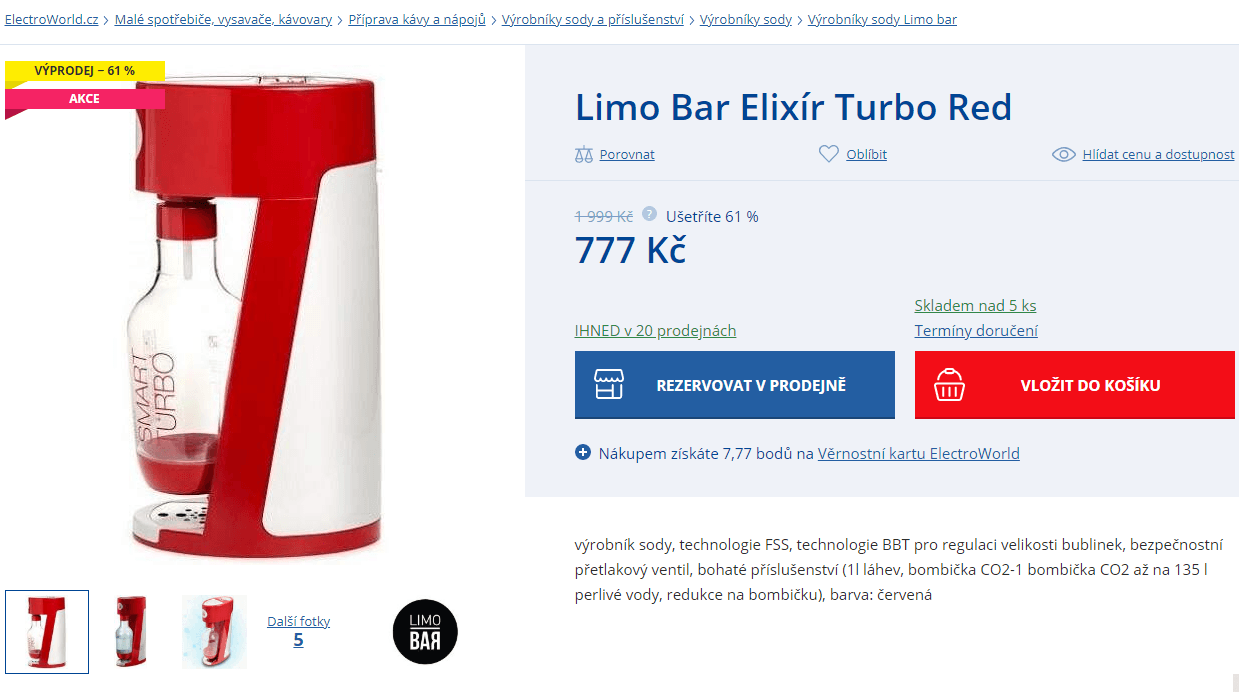 Výrobník sody Limo Bar Elixír Turbo