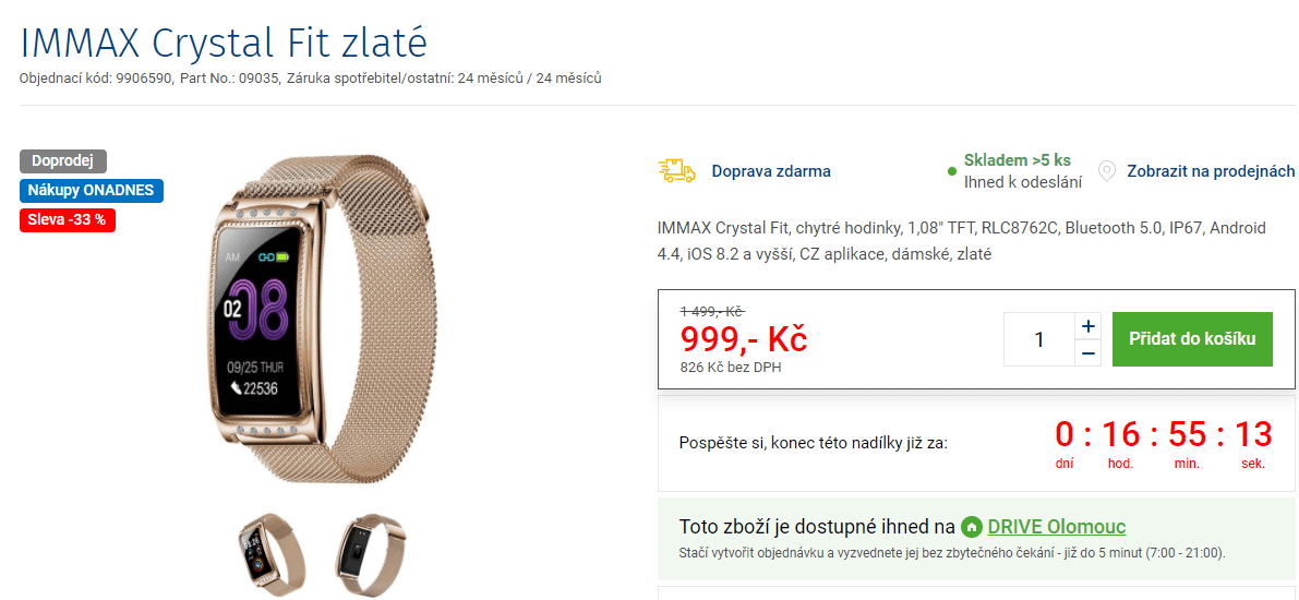 Elegantní chytré hodinky IMMAX 