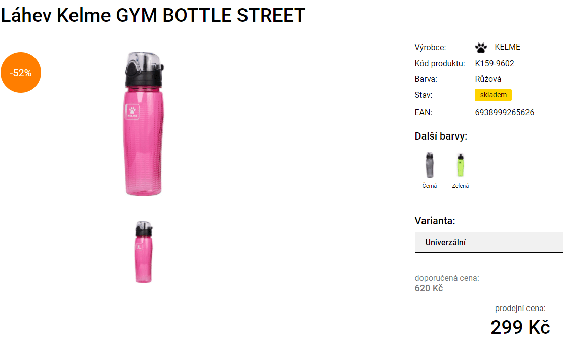 Sportovní láhev Kelme, 700 ml