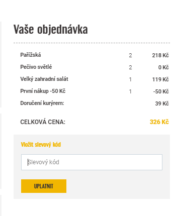 Sleva 50 Kč na jídlo z Bageterie Boulevard