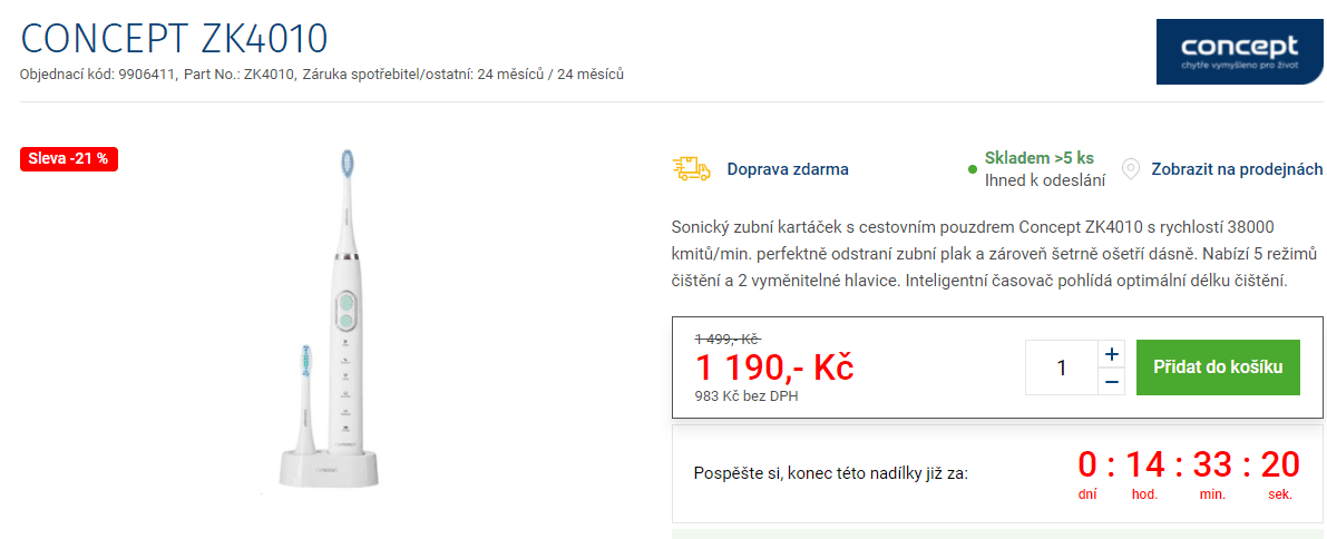Sonický el. kartáček Concept