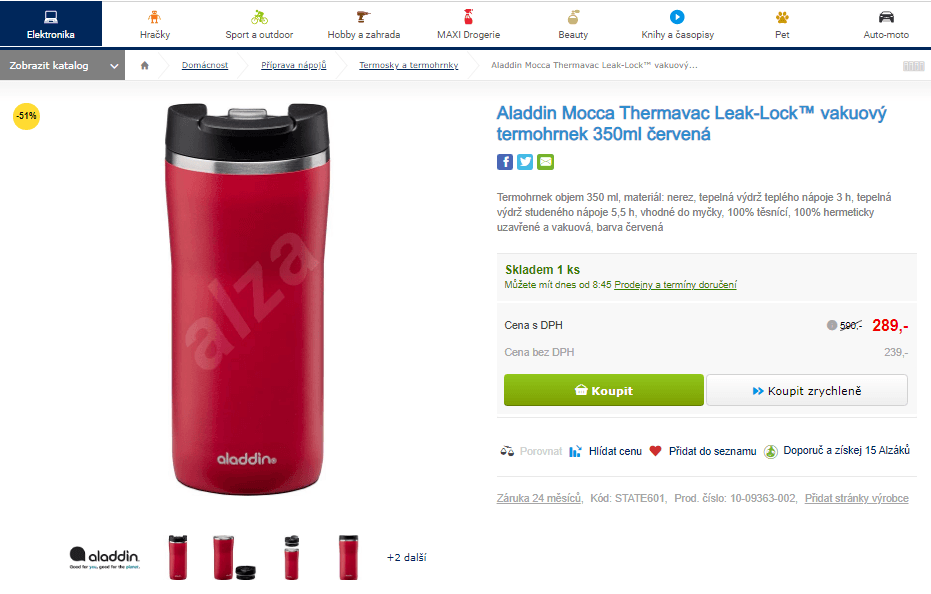 Termohrnek vakuový Aladin 350 ml