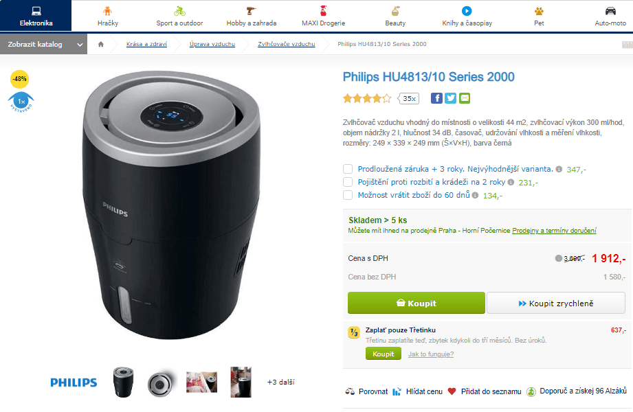Zvlhčovač vzduchu Philips HU4813/10