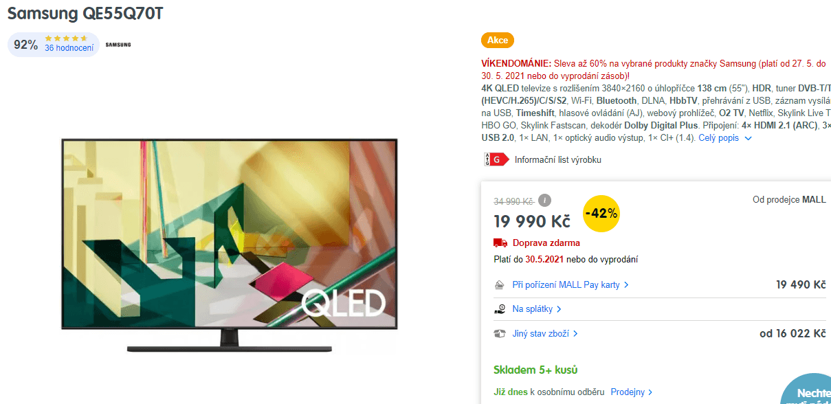 QLED, 4K, Smart, HDR, 139cm, Samsung