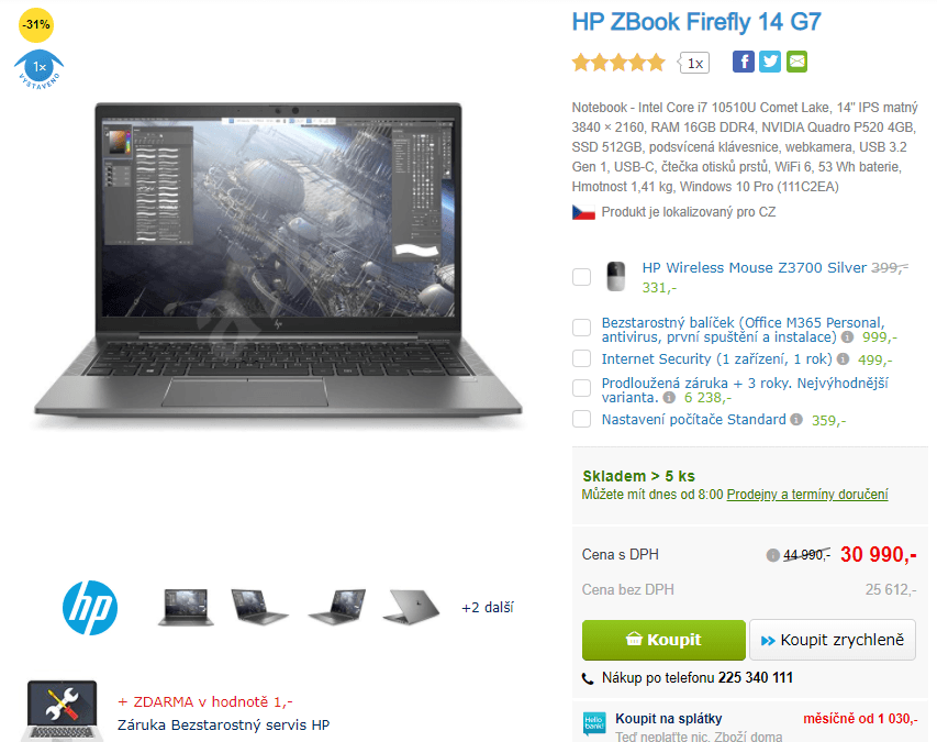 HP Firefly, i7, 4,9GHz, 16GB RAM, Nvidia 4GB