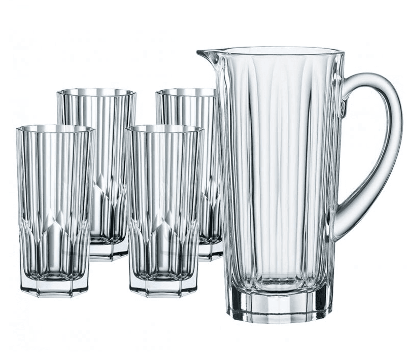 Sada křišťálových sklenic a džbánu 5 ks