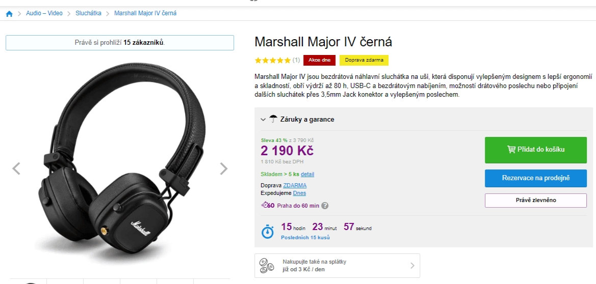BT sluchátka Marshall Major IV
