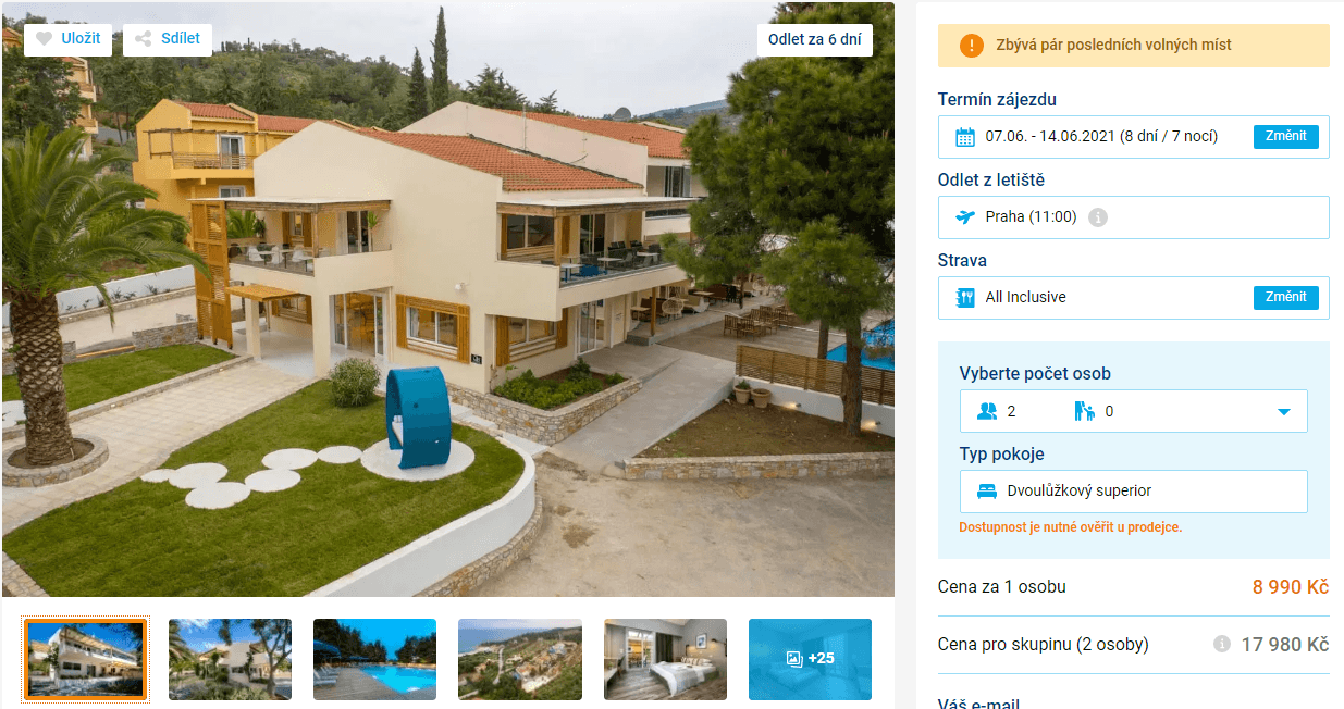 Thassos / ✈ Pha / AI / 4⭐/ 8 dní