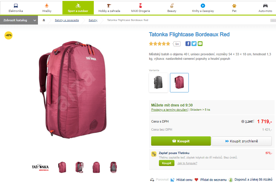 Městský batoh Tatonka Flightcase 40 l