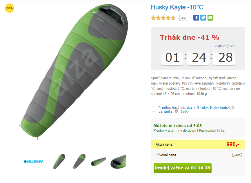 Spací pytel Husky Kayle -10°C