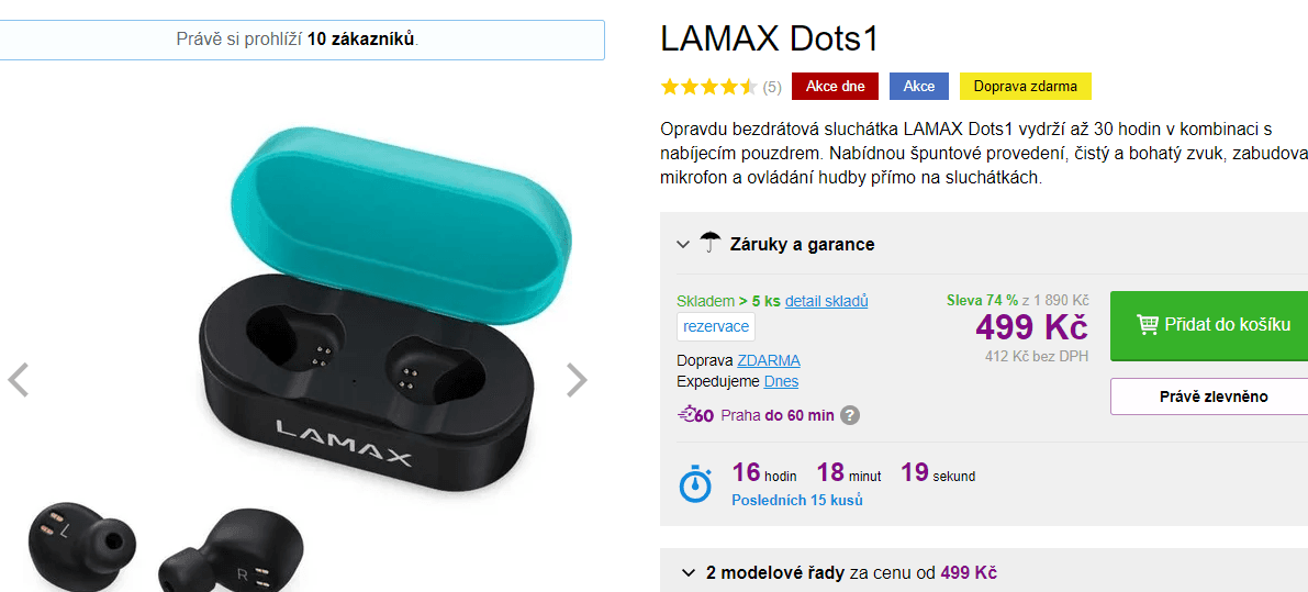 BT sluchátka Lamax Dots1