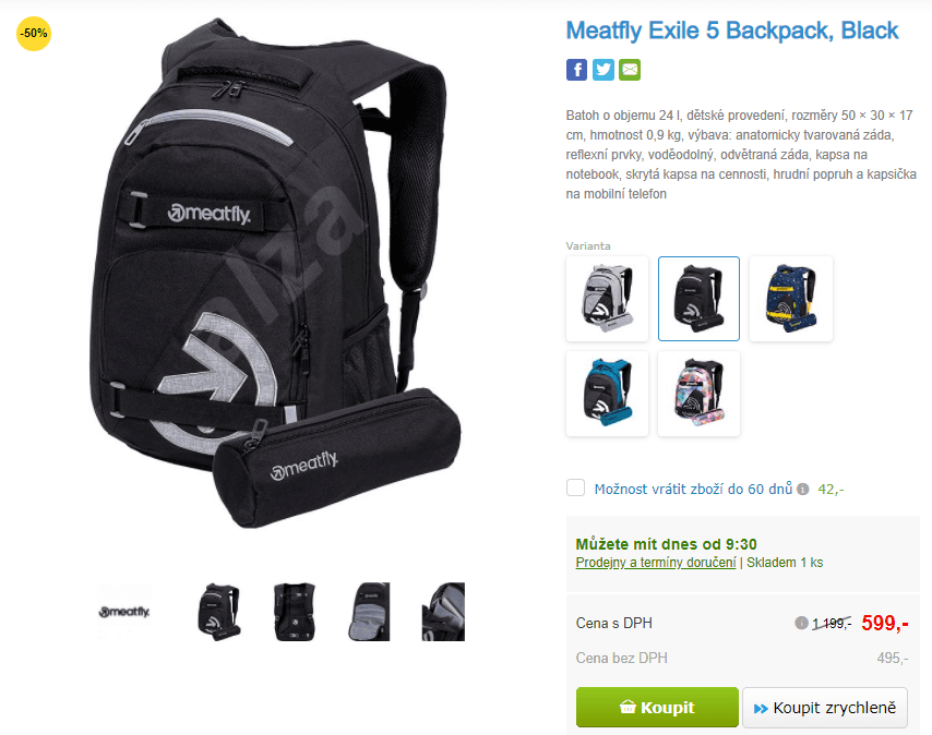 Batoh a penál Meatfly Exile, 24 l.