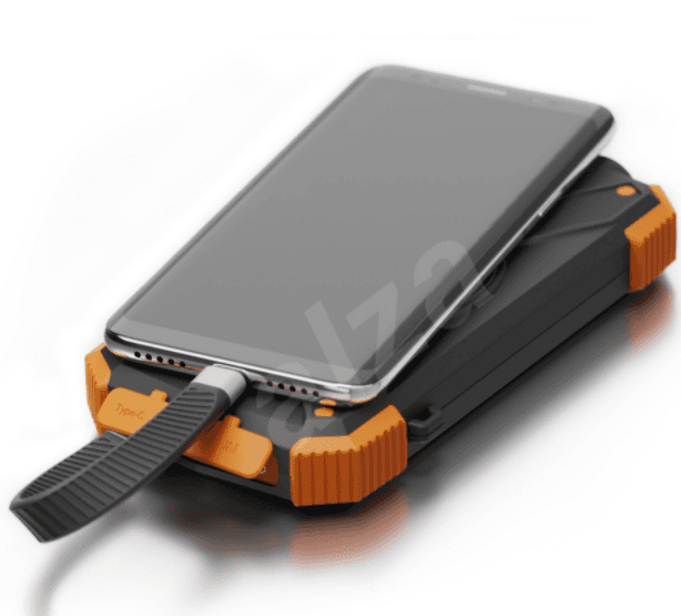 Solární bezdrátová powerbanka Alza, 10000mAh