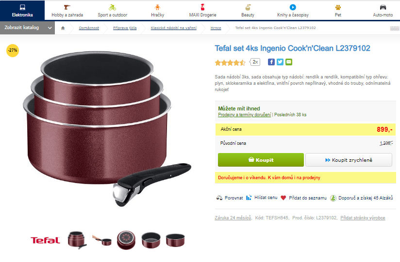 Sada nádobí Tefal Ingenio 4 ks