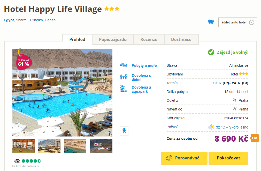 Egypt / ✈ Pha / AI / ⭐⭐⭐/ 15 dní