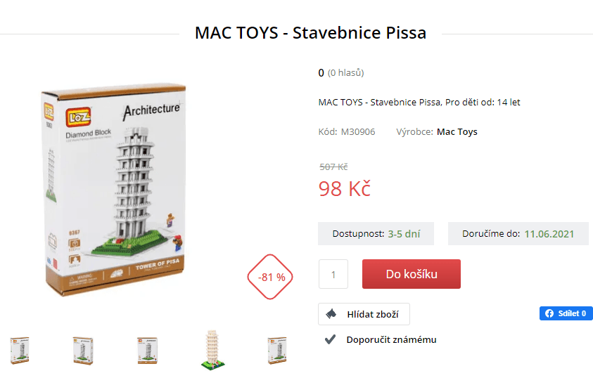 Věž v Pise Mac Toys, 3D stavebnice
