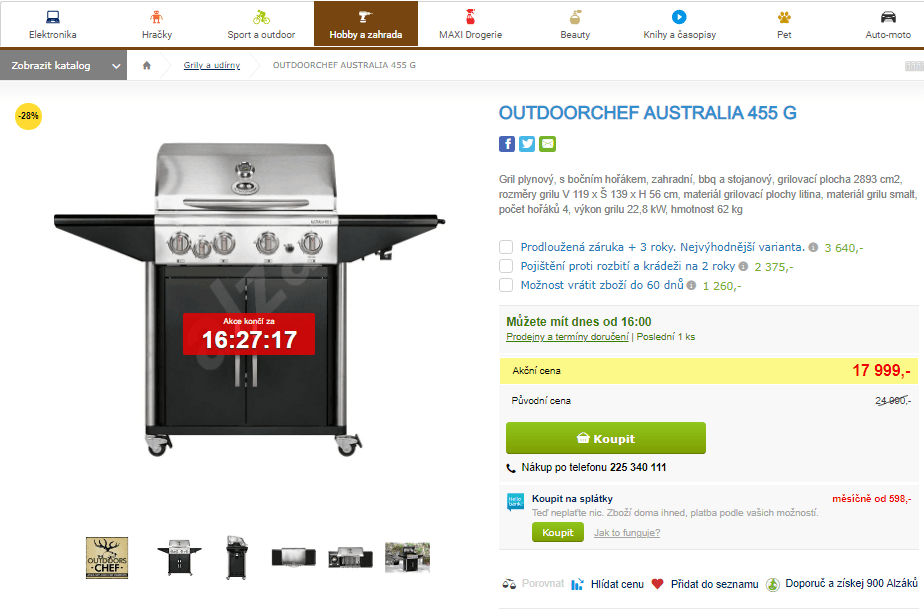 Plynový gril Outdoorchef Australia 455 G