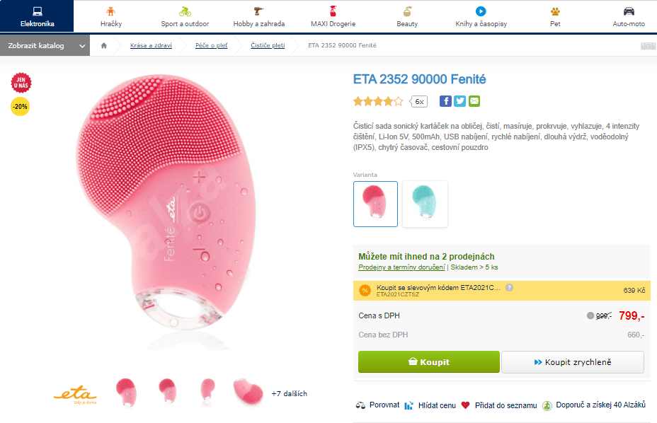 Sonický kartáček ETA Fenité