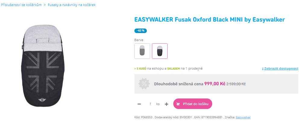 Fusak Oxford Black MINI by Easywalker