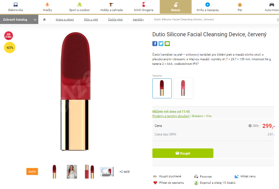 Čisticí kartáček silikonový na pleť Dution