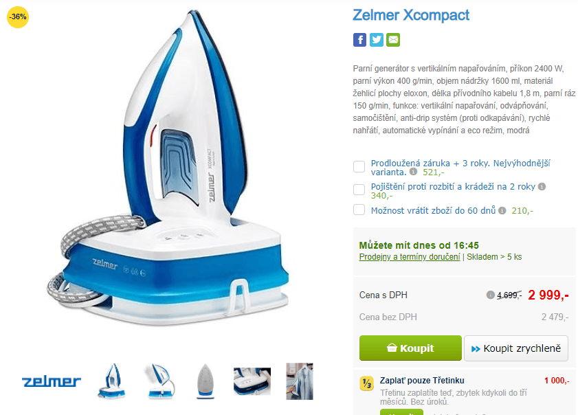 Parní generátor Zelmer Xcompact