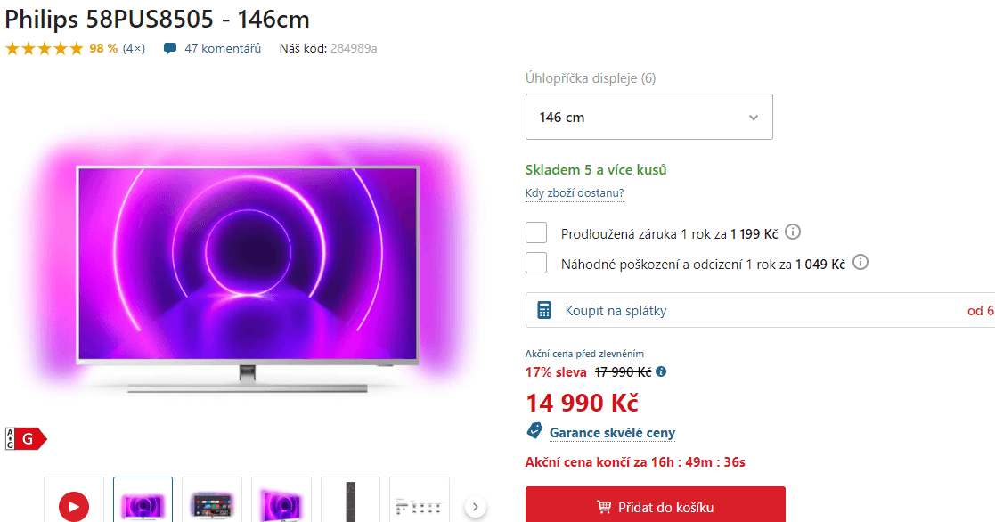 4K Ambilight, Android, 146cm, Philips