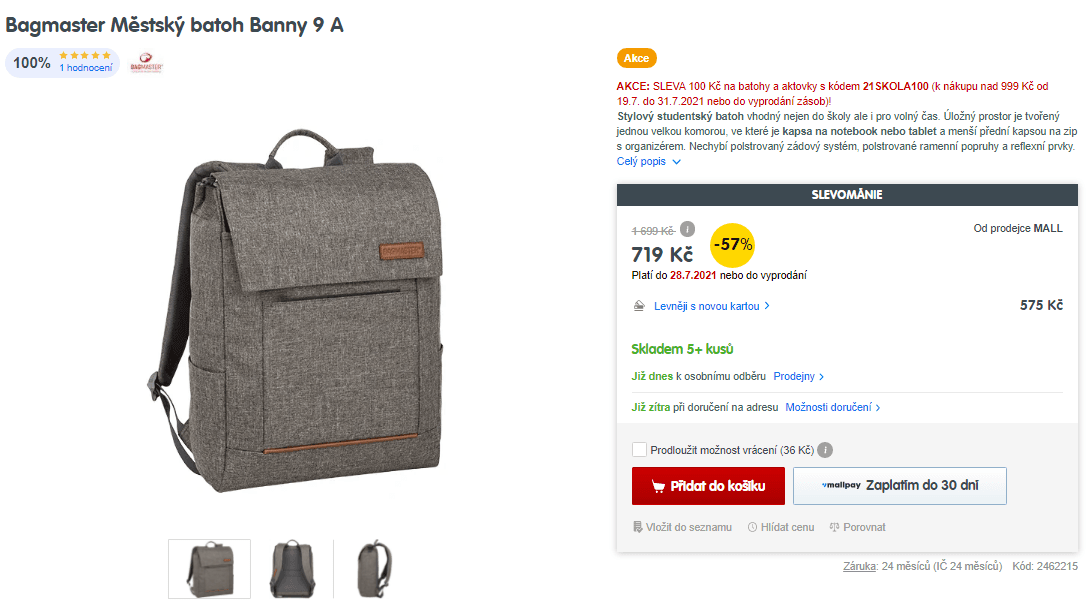 Městský batoh Bagmaster Banny 9 A