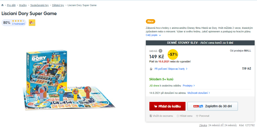 Desková hra Lisciani Dory Super Game
