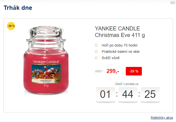 Vonná svíčka Yankee Candle Christmas Eve, 411gr