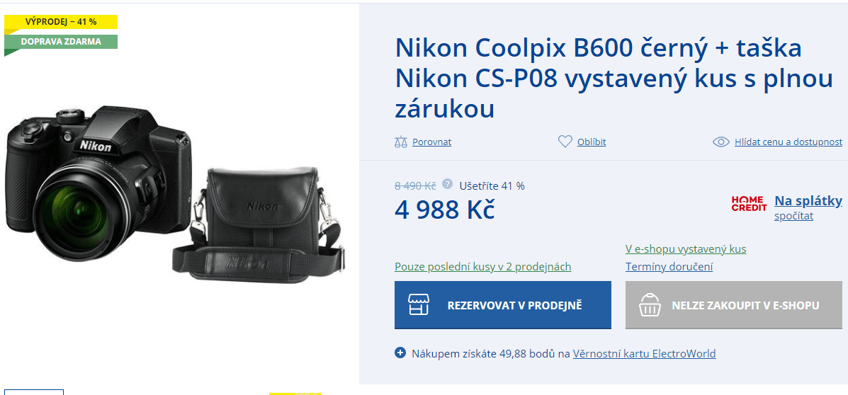Nikon Coolpix B600, 16MPx, Wifi, BT