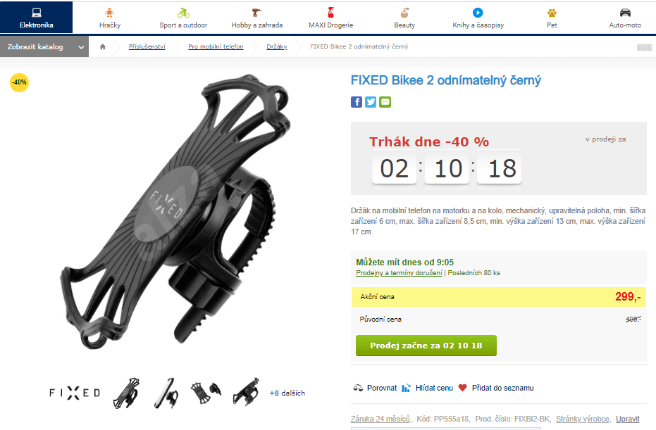 Držák na kolo/moto Fixed až 6,5"