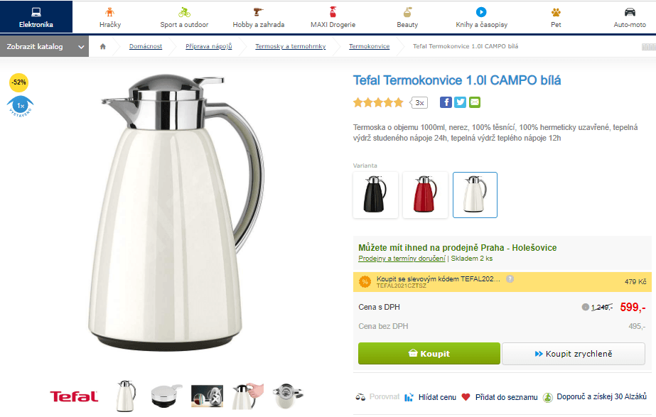 Vakuová termokonvice Tefal Campo 1 litr
