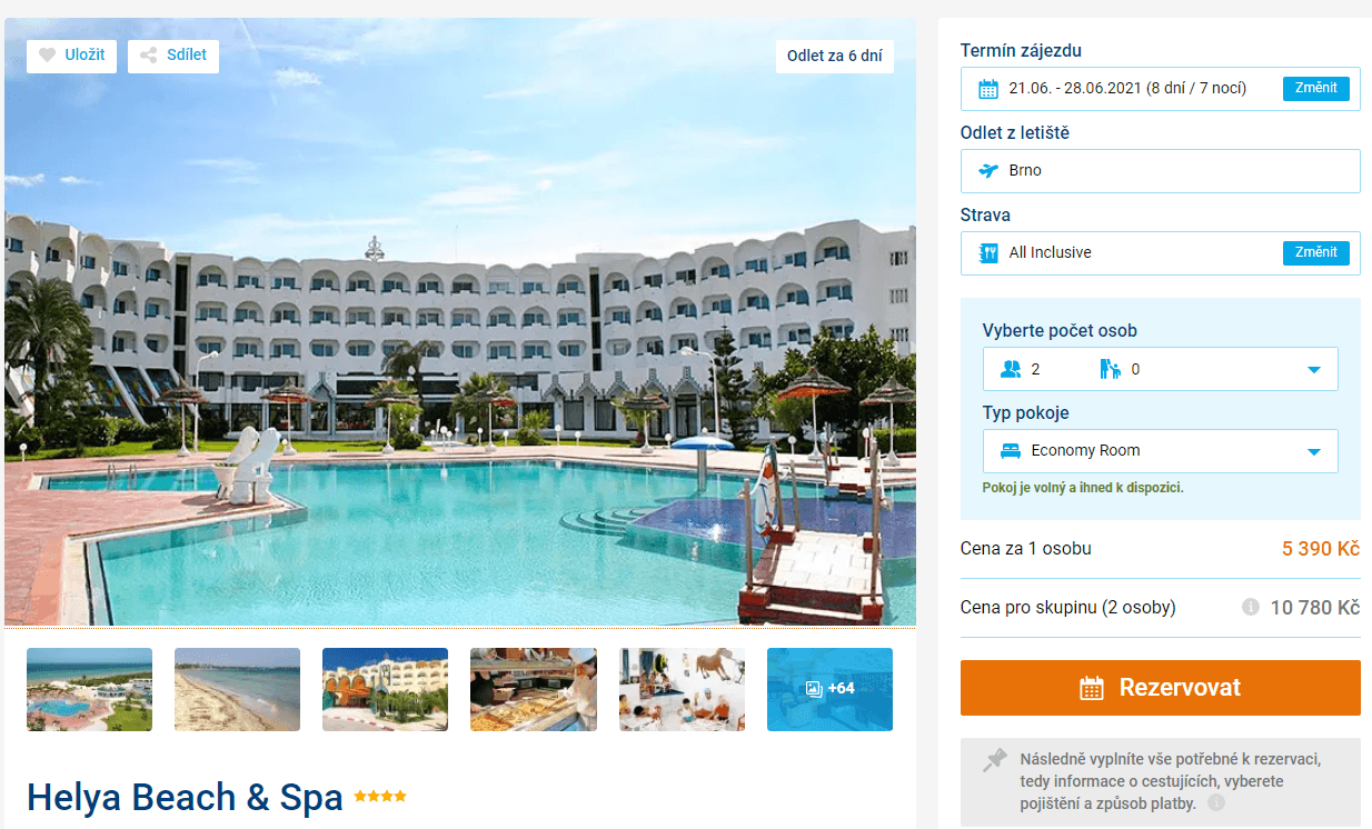 Tunisko, Monastir / ✈Brno / AI / 4⭐/ 8 dní