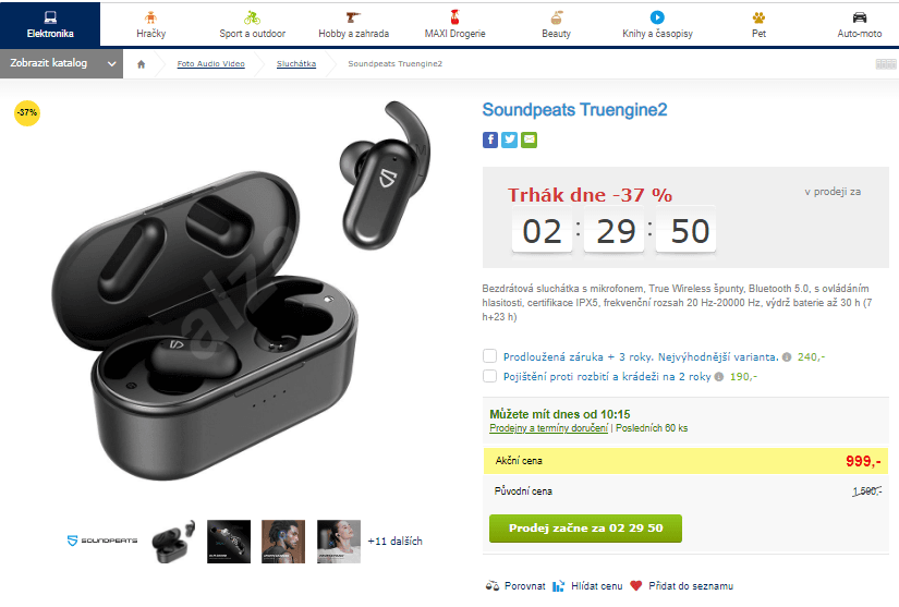 BT sluchátka Soundpeats Truengine2