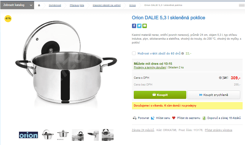 Hrnec nerez Orion Dalia 5,3 l s poklicí