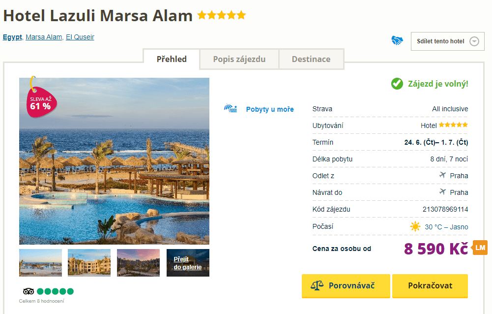 Egypt / ✈ Praha / AI / 5⭐/ 8 dní