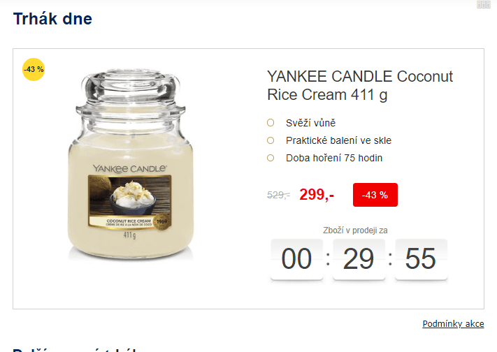 Vonná svíčka Yankee Candle Coconut Rice Cream 411