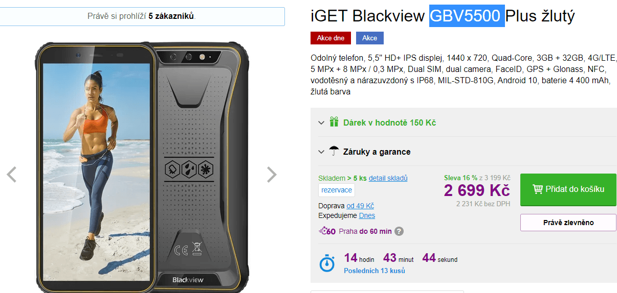 Odolný iGet, 4x 1,5GHz, 3GB RAM, 5,5"