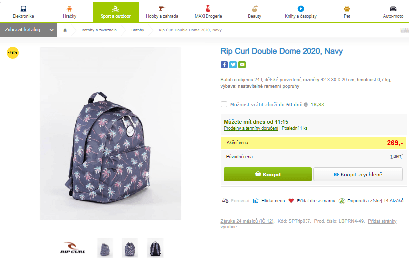 Batoh Rip Curl Double Dome, 24 l