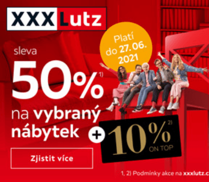 Sleva 50% na vybraný nábytek