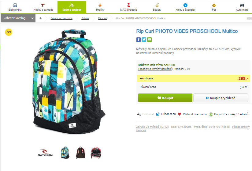 Městský batoh pánský Rip Curl Vibes, 26L