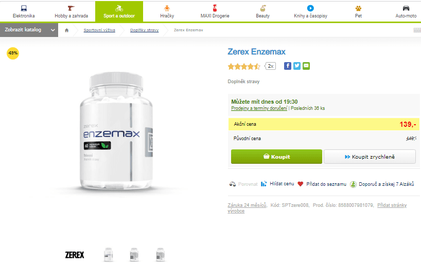 Doplněk stravy Zerex Enzemax 60 kapslí