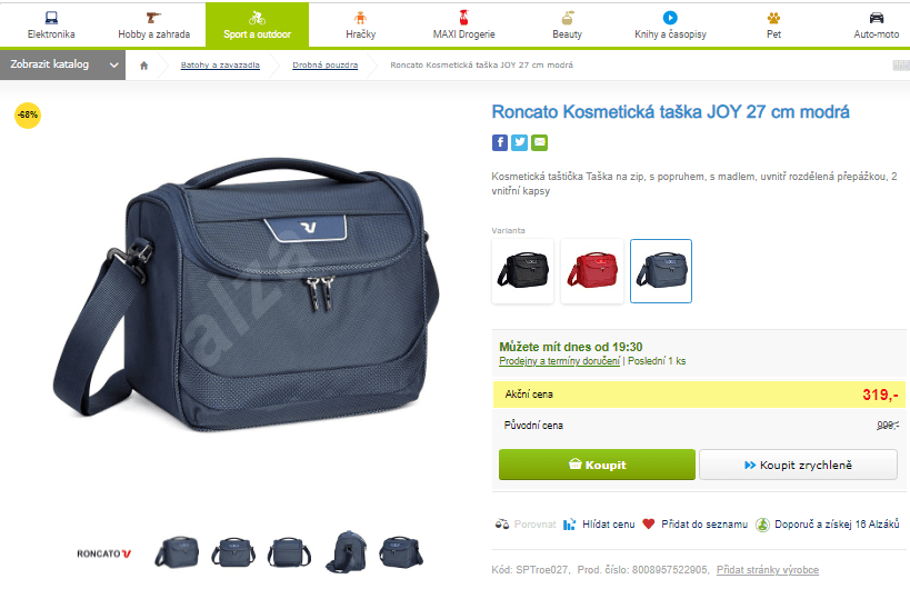 Kosmetická taška Roncato JOY 27 cm