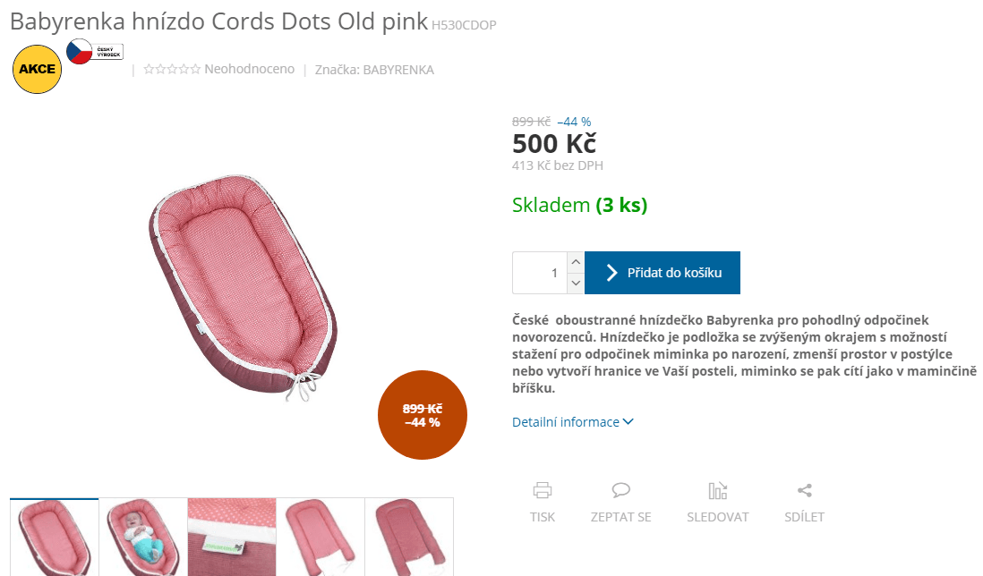 Oboustranné hnízdo Babyrenka