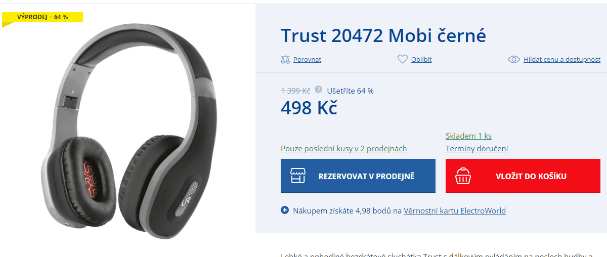 BT sluchátka Trust Mobi