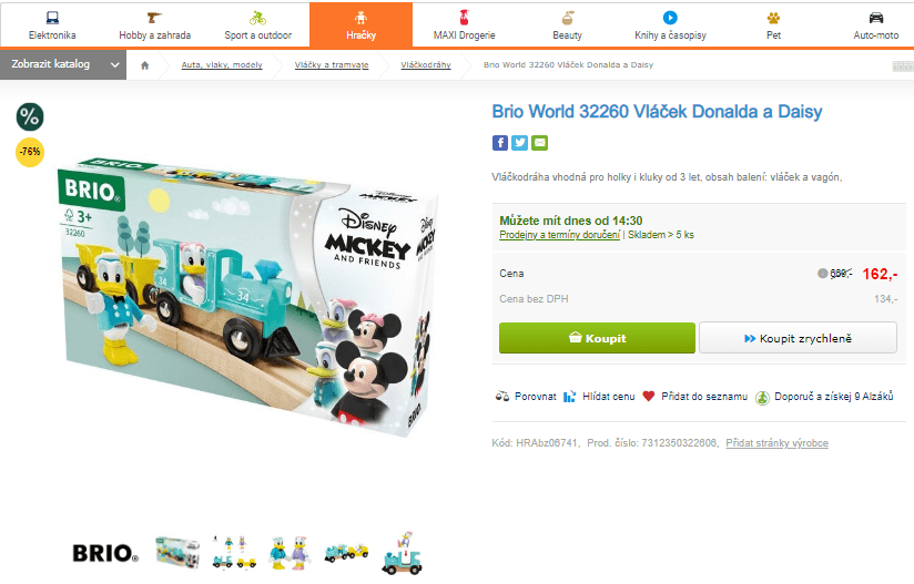 Vláčkodráha Donald a Daisy Brio World