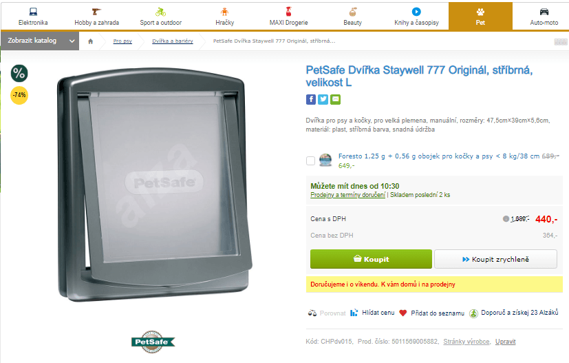 Dvířka pro psy Staywell 47,5×39×5,6 cm